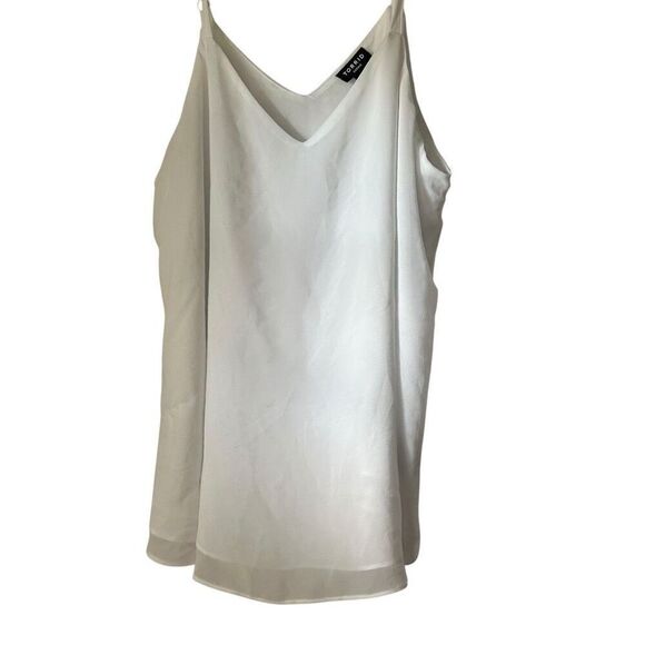 Torrid Sophie V-Neck Chiffon Double Layer Swing Camisole White Size 00 M/L - Picture 1 of 5